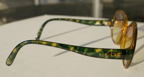 Vintage CHRISTIAN DIOR Optyl Sunglasses 2411 50 Honey Green Tortoise Oversized - Picture 4 of 10