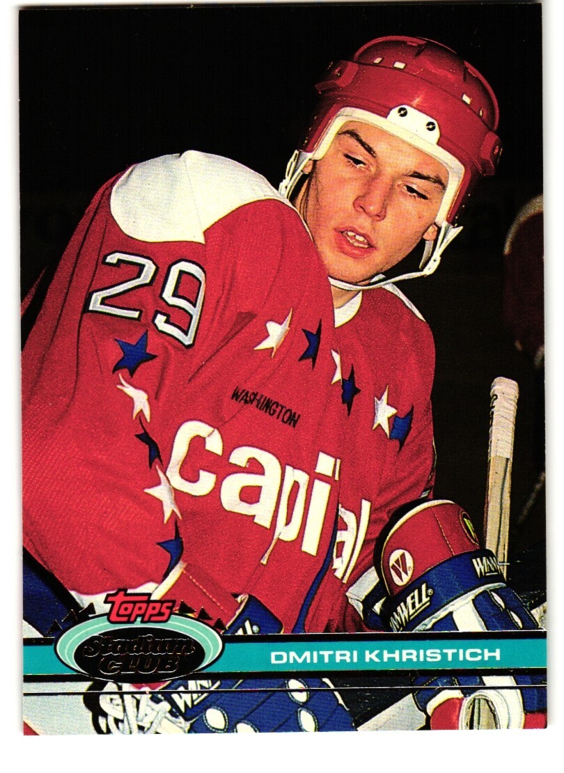 1991-92 Topps Stadium Club #359 Dmitri Khristich Rookie Card Washington Capitals