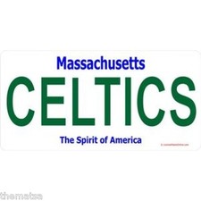 MASSACHUSETTS CELTICS TEAM BOSTON NBA BASKETBALL LICENSE PLATE MADE IN USA