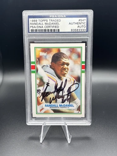 RANDALL MCDANIEL Signed 1989 Topps Traded #54T Rookie HOF RC SP Auto PSA/DNA