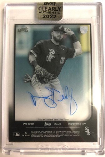 2022 Topps Clearly Authentic JAKE BURGER Rookie On Card Auto RC White Sox Marlin - Picture 2 of 2