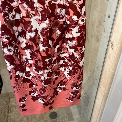 White House Black Market Women's M 8 Peach Red Sleeveless Shift Dress WHBM  Midi | eBay