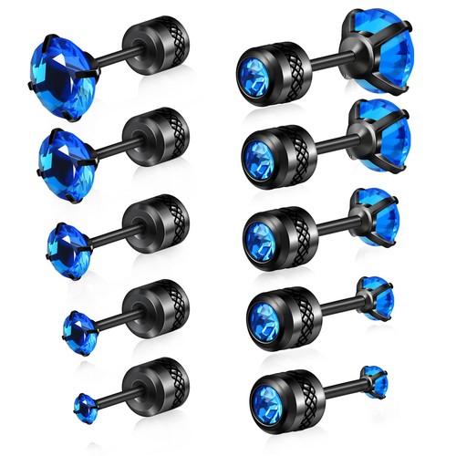 5 Pairs Titanium Stud Earrings for Sensitive Ears Surgical Steel Zircon Stud Ear
