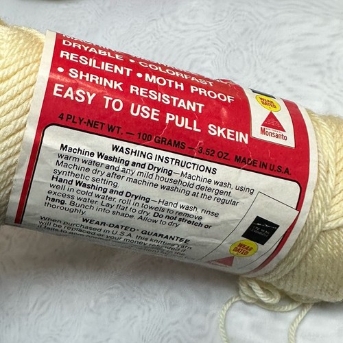 Vtg Lot 2 Malina Acrilan 100% Acrylic Yarn Color Fisherman Same Dye Lot Unused - Picture 7 of 10