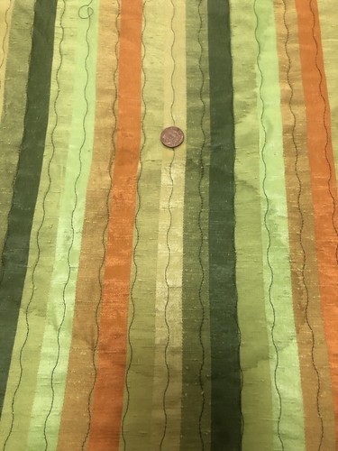 Full Size/Double 1970's Striped Bedspread Orange, Citron, Yellow As-Is - Picture 6 of 19