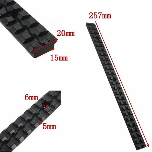 Picatinny Weaver Schiene 257mm lang 21mm Montagebreite flacher Boden Jagd Neu - Bild 6 von 6