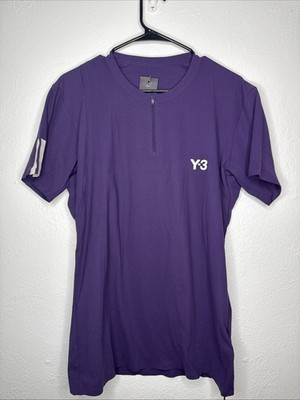 Adidas Y-3 Tennis Pro Freelift Zip Tee Shirt Men's Size M JN2992 $85 Purple Plum