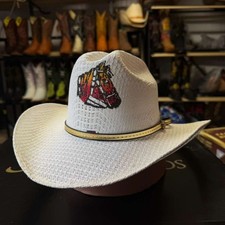 Kid's Horse Painted Hat. White Straw Cowboy Hat. Sombrero Vaquero Blanco Ni o