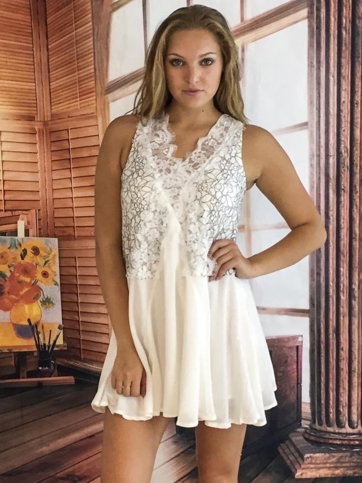 NWT White Lace Trim A-Line Mini Dress Tunic | Romantic Boho Coquette Whimsigoth image 5