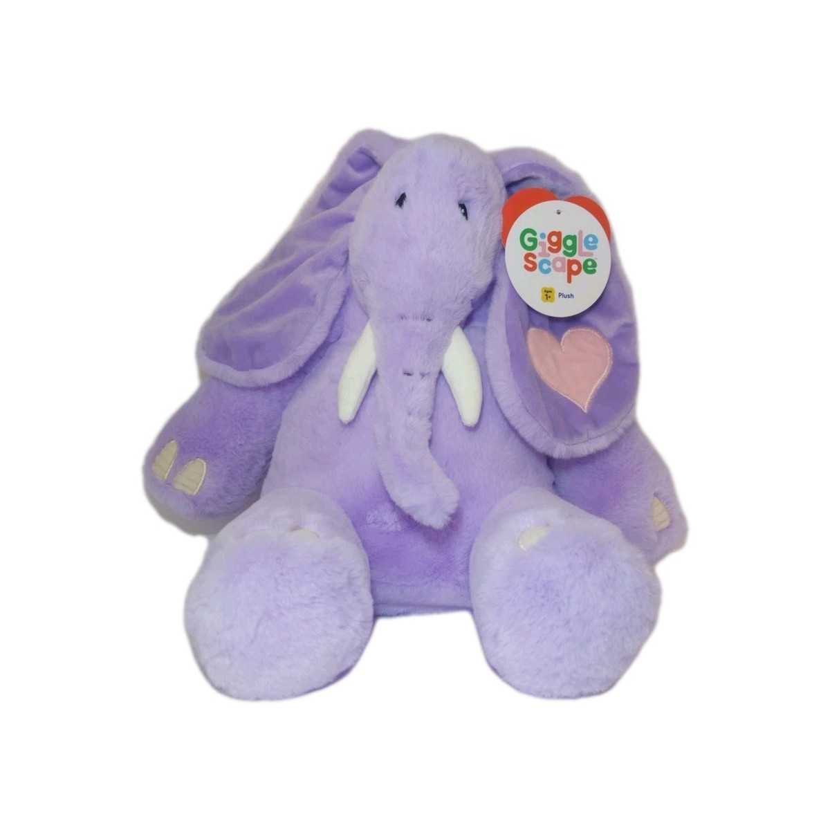 Gigglescape Plush Purple Elephant 13” Stuffed Animal With Floppy