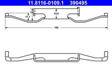 2x Feder Bremssattel ATE 11.8116-0109.1/2x für BMW 3er E46 Touring E36 Compact