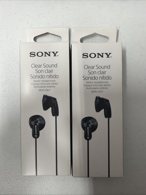 SONY MDR-E9LP Earbuds Headphones / Clear Sound (BLACK) Lot of 2