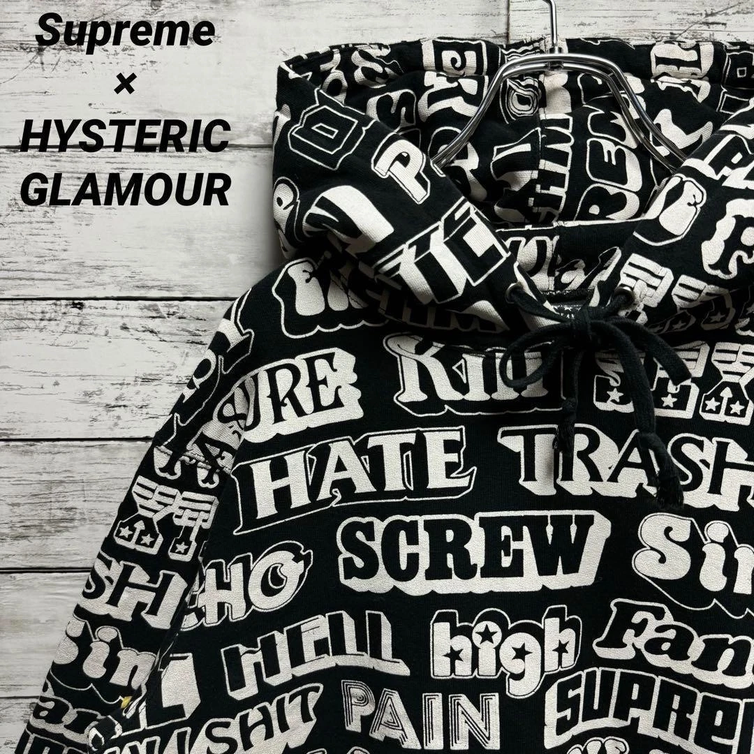 Sweat à capuche Supreme Men M Hysteric Glamour Collaboration All Over Pattern iconique d'occasion