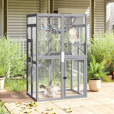 Catio Outdoor Cat Enclosure - Premium Wooden Cat Catio with Window Access  Brea