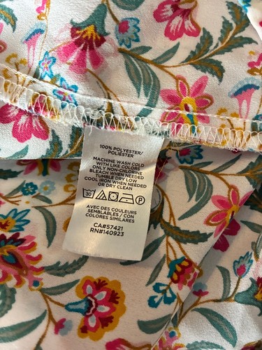 Loft Womens Size XS Multicolor Floral Long Sleeve Blouse Lightweight Casual Work - Picture 6 of 7