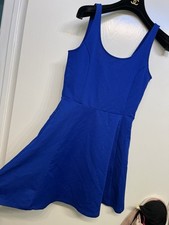 H&M DIVIDED BEAUTIFUL ROYAL BLUE WORK PARTY SEXY FLARE DESIGN DRESS 38/8