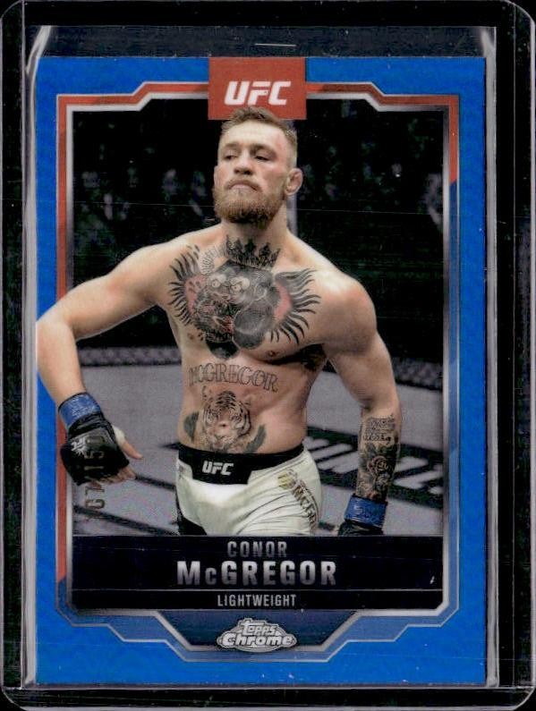 2025 Topps Chrome UFC #101 Conor McGregor Blue Refractor #/150