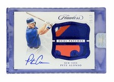 2019 Panini Flawless Sapphire Pete Alonso #05/15 Dual Patch Auto Rookie Encased
