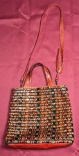 Vintage Sharif Women's Multicolor Leather & Reptile Skin Purse Woven Made In USA
