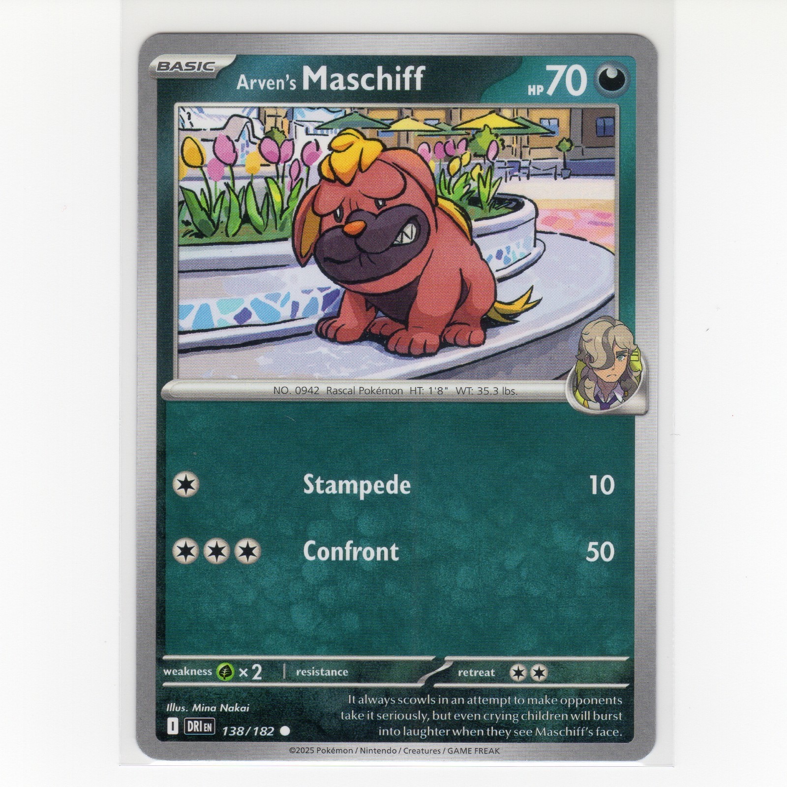 Pokémon TCG Arven's Maschiff 138/182 SV: Destined Rivals Regular Card EN-NM 2025