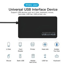 USB 3.0 Hub 4 Port High Speed 5Gbps Multi Splitter Adapter for PC Laptop Windows