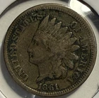 1861 Indian Head Cent - Better Date - (30-17)