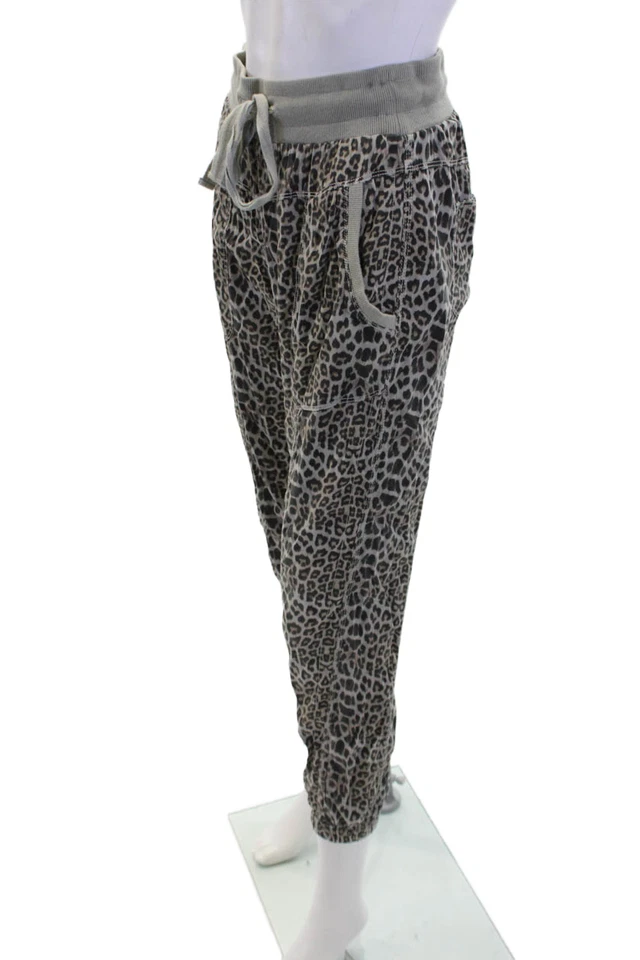 Pantalones informales Marrakech para mujer de algodón con cordón estampado de animales verdes talla S Foto 2 de 4