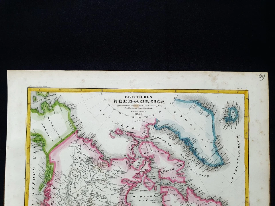 1849 MEYER: rare map North America, Canada, United States, Alberta, Ontario, USA - Image 2 of 4