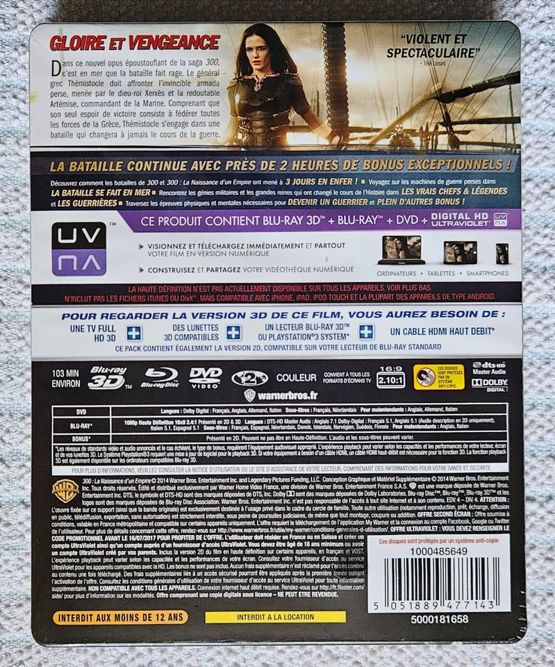 300: Rise Of An Empire - Limited Ed. Factory Sealed Blu-Ray Steelbook SEE DESC - Image 2 of 2