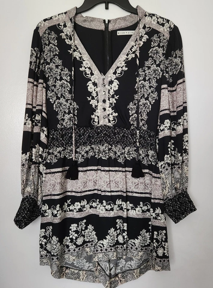 Mameluco floral Alice + Olivia negro/blanco talla 2 Foto 3 de 4