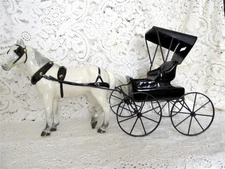 METLOX POPPYTRAIL, WHITE DOBBIN HORSE & BUGGY - NOSTALGIA LINE! OUTSTANDING!