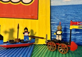 LEGO Castle Black Knights 1547 1971 Battering Ram And Boat Incomplete