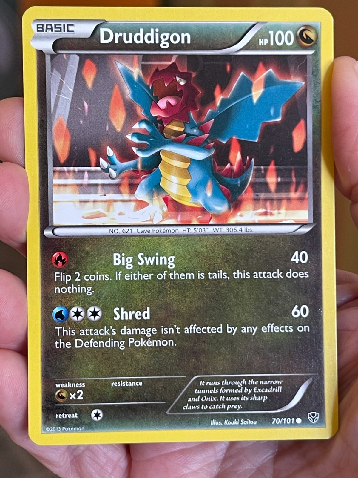 POKEMON DRUDDIGON 70/101 RARE PLASMA BLAST LP CARD