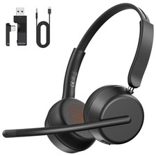 Wireless Headset with Mic for Work, Bluetooth 5.4 Headphones with AI Noise-Ca...