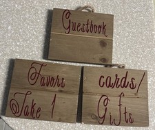Set Of 3 Wood Decorative Wedding Reception Signs Rustic Farmhouse Wedding