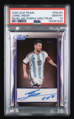 2025 Leaf Pearl Lionel Messi Auto 3/4. PSA 10. Pop 1 graded. PS-LM1. 