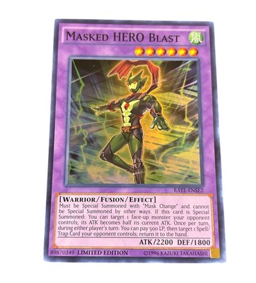 Masked HERO Blast RATE-ENSE2 Super Rare Yu-Gi-Oh Card Limited Edition VLP |  eBay