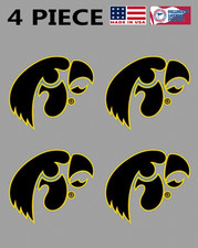 4PC Iowa Hawkeyes Waterless Peel  Stick Temporary Tattoos Team Head Logo