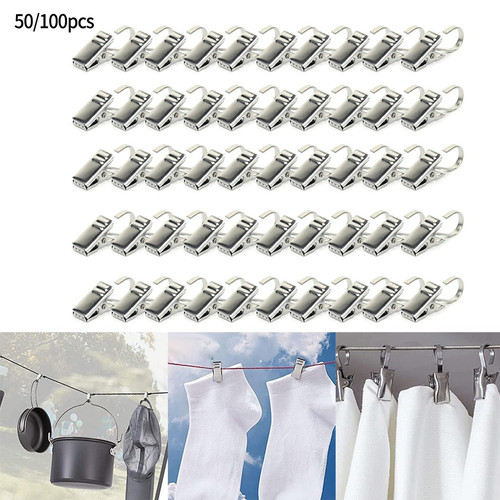 Hohe Qualität Vorhang Clip Haken Magnet Metall Raffhalter Schnalle Silber - Bild 1 von 22