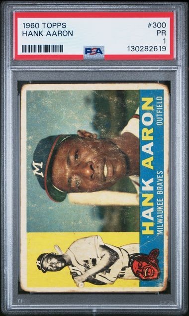 1960 TOPPS HANK AARON  #300  PSA 1  (NEW LABEL)