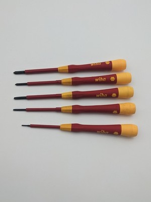 Wiha 5 Piece Insulated PicoFinish Precision Screwdriver Set Used Made In Germany