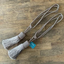 VERSAILLES Taupe Drapery Tassels Curtain SOHO Tie Backs Elegant Twisted Rope 18”