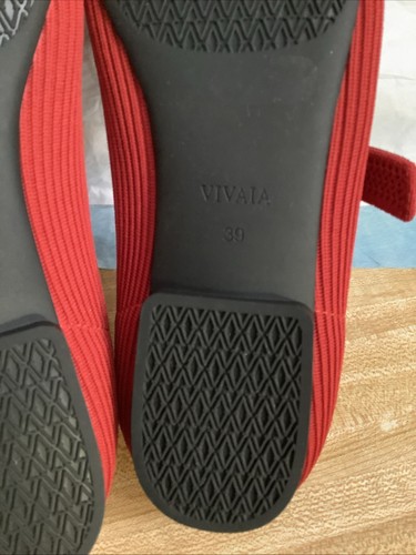 CHAUSSURE FEMME VIVAIA MARGOT MARY-JANE BOUT CARRÉ rouge rubis TAILLE EU 39 US 8 NEUVE SANS BOÎTE - Photo 8/10