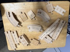 Wooden Train Tracks Set Of Lot Of 27