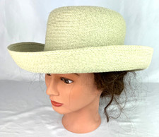 SCALA Womens Paper Hat Neutral Color: Beige/Ivory Upturned Brim 3 5/8 Inch Brim