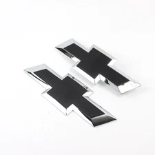 Chrome Black Front & Tailgate Bowtie Emblem For 2016 - 2018 Silverado 1500