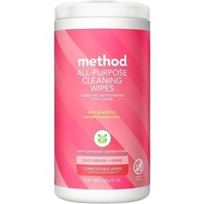 All-Purpose Cleaning Wipes Pink Grapefruit Scent Multi-Surface Compostable