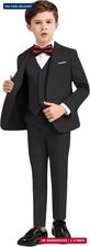 Boy's Formal Suit Set, Slim Fit Suits for Kids, 5 Pieces Boys Tuxedo Set