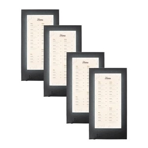 WeChef LED Backlit Menu Holder Cover Single Panel Fits 5"x11" Paper Club 4 Pack