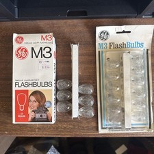 Vintage GE M3 Flashbulbs 18 Flashes Total, Two Original Boxes    